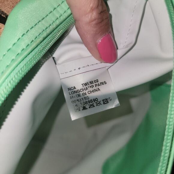 LONGCHAMP Li Pliage Classic Original S Bright Green Handle Foldable Tote Bag - Picture 11 of 16